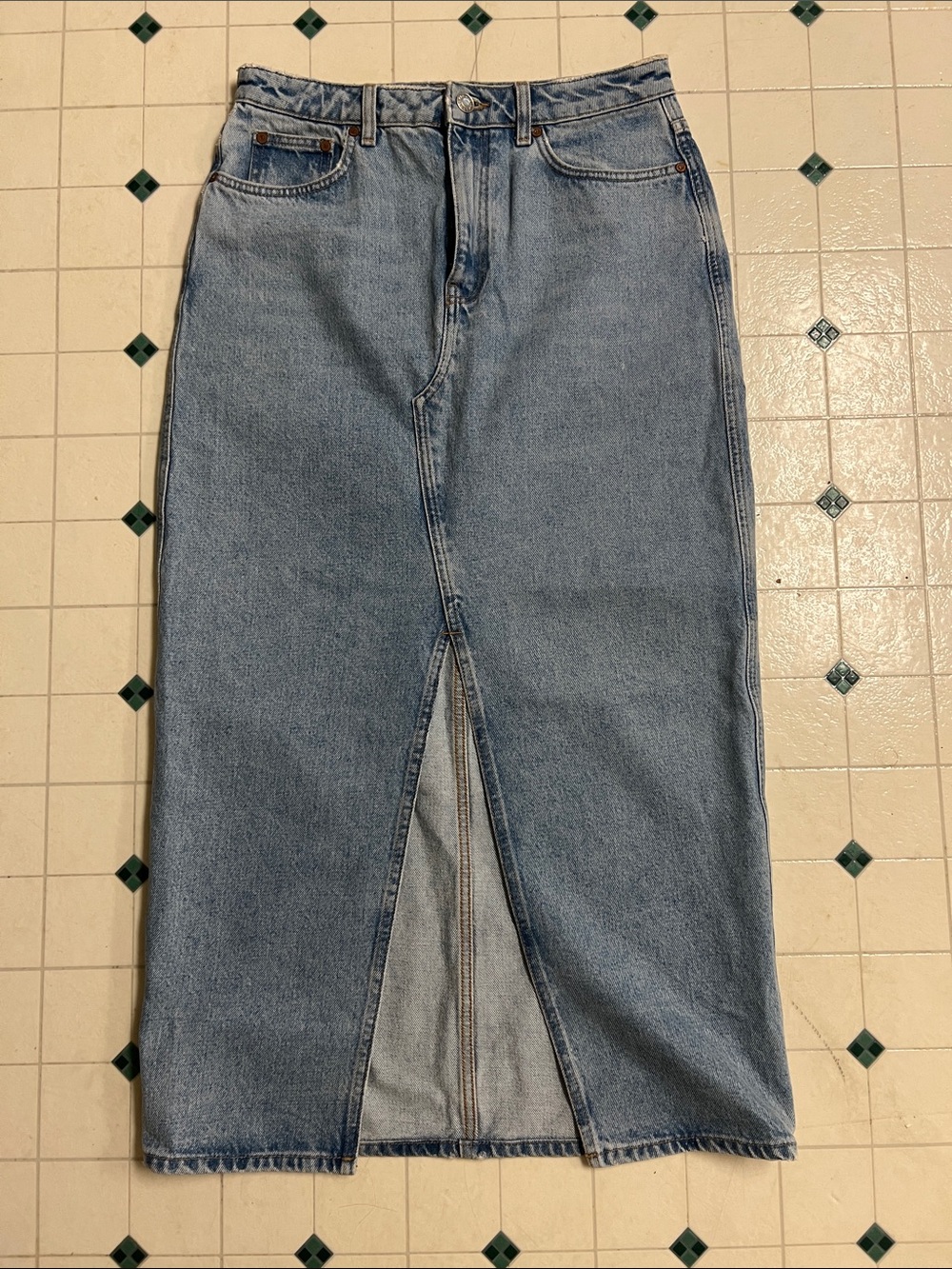 MNG Light Blue Denim Skirt